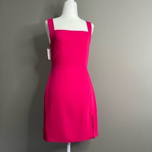 RARE!!! NWT Babaton hot pink eros pink 90s slit sleeveless dress size 4